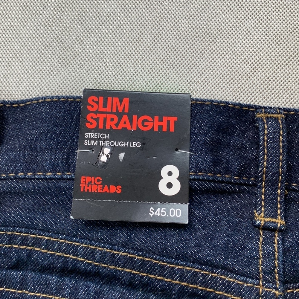 Epic Threads Big Boys Rip and Repair Slim Straight Denim Jeans Size 8 - Picture 9 of 11